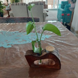 گلدان وشمعدان چوبی دستساز دکوری ومدرن تزیینی3